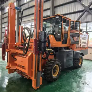 西藏公路护栏钻孔机 公路护栏打桩机 潍柴发动机 高海拔打火轻松