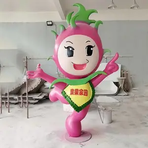 创意玻璃钢火龙果公仔果园生态园景观雕塑卡通植物水果模型定制