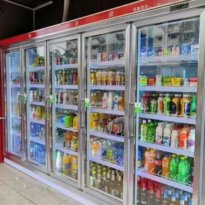 五门外挂机商用冷柜 饮料柜超市冰柜 三门保鲜柜 便利店四门冰箱冷藏展示柜