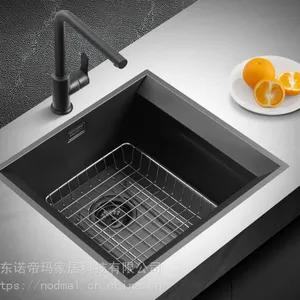 广东厂家诺帝玛意大利轻奢简约小单槽NM625 黑色纳米小单槽适合小户型使用