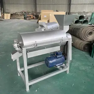 大型地黄榨汁机药材汁液压榨机艾叶螺旋挤压机渣浆分离打汁机