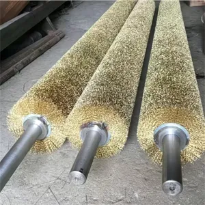 钢板铝板打磨除锈不锈钢丝辊耐磨加工业去毛刺缠绕式钢丝毛刷辊缠绕式钢丝辊刷工业用毛刷辊
