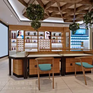 迁西眼镜店装修设计公司 迁西眼镜柜台设计制作厂家 迁西眼镜展柜装修设计效果图