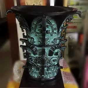 陕西仿古青铜尊,西安何尊、羊尊、犀牛尊桌摆件工艺品