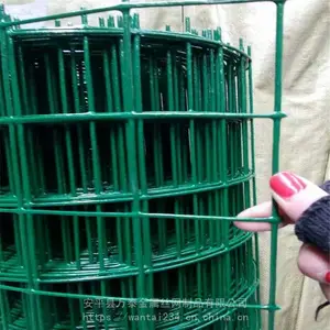 30米长绿胶皮铁丝网 荷兰网围栏 荷兰网护栏配件安装