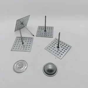 多孔网眼底盘保温钉 管道胶水粘贴保温钉 配自锁垫片盖帽套件 现货批发