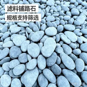 滤料豆石水磨石五彩石白色鹅卵石园林树坑回填造景雨花石