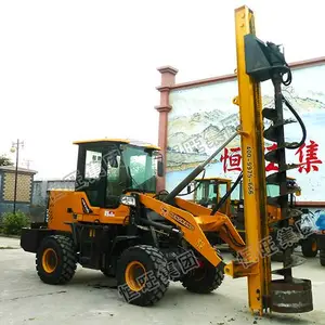 装载机改装电线杆挖坑机 房屋地基打桩机 太阳能光伏打桩机厂家直销
