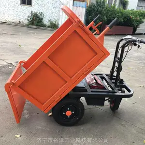 电动推车 工地搬运车翻斗车 载重灰斗车建筑仓库手推车拉货砂浆上料车