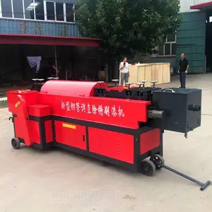 自动双曲线钢管调直机 广锐脚手架管大棚铁管除锈刷漆机 多功能钢管调直机