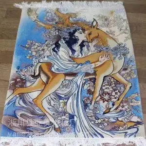 3'x5' 手工编织真丝艺术挂毯墙壁装饰毯子