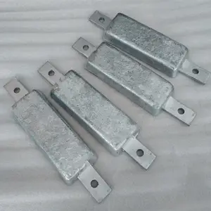 牺牲阳极定制 游艇船底防锈 双孔船用防腐锌块 CCS船检证书