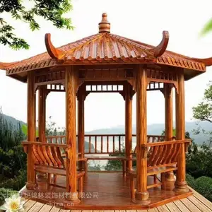 供应碳化木亭子、六角亭、亭子、古建亭子、八角亭子、防腐木亭子