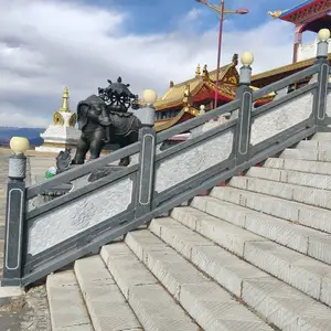 大桥花岗岩石护栏雕刻公司 景观石头防撞栏厂家定制