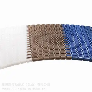 定制生鲜肉制品传输带 水果蔬菜转弯传送带 可用螺旋型塑料网带链