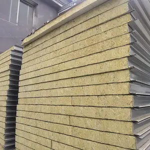 50mm厚岩棉复合板 生物制药车间隔墙净化板 吸音降噪 耐腐蚀寿命长