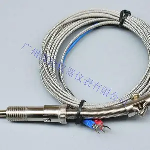 K E型压簧式热电偶 阻 WRNT-01温度传感器 屏蔽测温线 测温探头