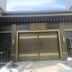 售楼部门头金属整装工程公园庭院中式古建筑不锈钢复古门楼装饰