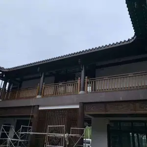 四合院中式实木栏杆_实木雕花件_实木挂落门窗花格厂
