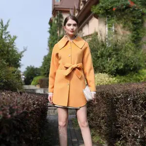 高端双面绒羊绒大衣 100澳毛 小香风 欧美版 直播间实体店吸粉神货