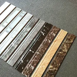 灰色踢脚线瓷砖客厅房间走边贴角线白色釉面简约北欧风地脚线地砖