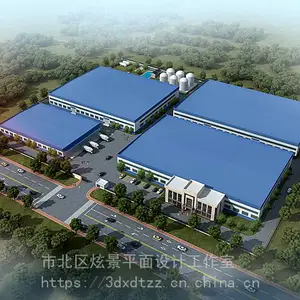 贺州商场店铺效果图厂区景观绿化鸟瞰效果图制作