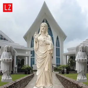 利泽 玻璃钢圣父塑像加工礼堂大理石人物塑像工艺品