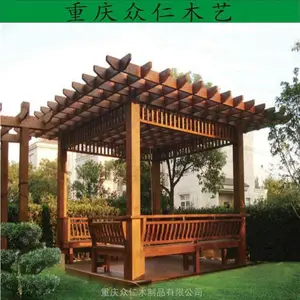 桐梓景区防腐木栈道 实木庭院栅栏 防腐木栏杆花架批发 众仁木艺