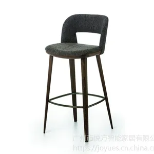 悦方黑色面料天鹅绒酒吧赌场酒吧凳高脚凳椅