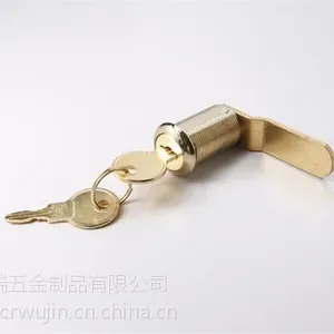 103-30金色 叶片锁圆轴转舌锁 钩形锁 信箱锁工具箱锁展柜锁