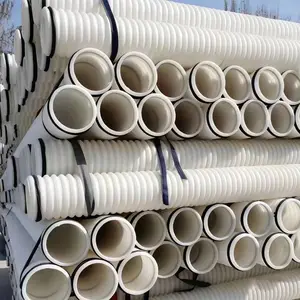 PE双壁波纹管 规格110mm 内壁光滑 外壁波峰 穿线施工快捷方便