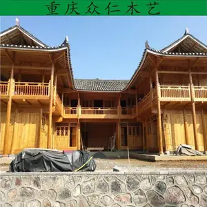 内江防腐木轻型别墅 芬兰木传统木房子 众仁木艺