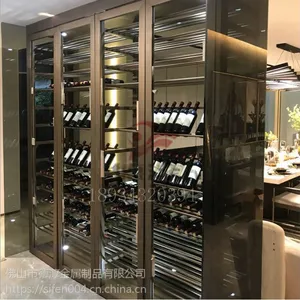 不锈钢酒柜 恒温不锈钢酒柜 不锈钢红酒架 装饰柜衣柜 展示柜定制