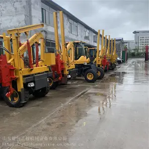 公路波形护栏打拔一体机_智创装载式护栏打桩机_小型液压护栏打桩机***格