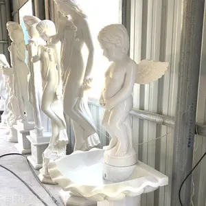 汉白玉石雕小天使雕像西方人物小天使石像厂家