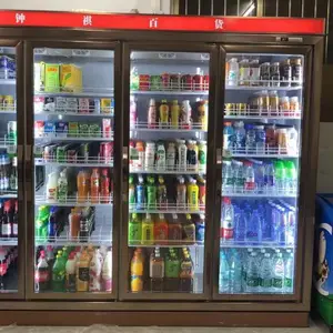 四门分体饮料冷藏展示柜 定制分体超市水柜冰箱 士多店保鲜柜生产