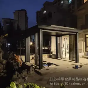 全国供应中式凉亭厂家直供新款中式凉亭 户外铝合金亭子别墅花园庭院凉亭灯带休息四角亭