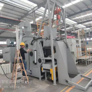 履带式喷砂机 滚筒式 小型模具专用 成批处理 效***效果好