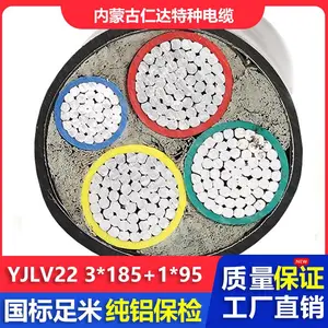 仁达电缆 国标电线 YJLV 0.6/1KV 低压电力电缆 铠装铝芯线 3*185+1*95