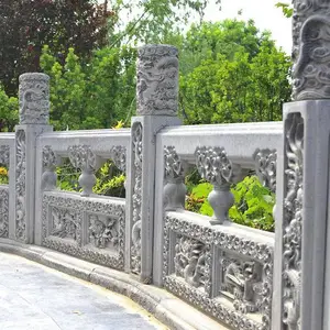 石护栏 青石栏杆 汉白玉浮雕 公园栏杆 耐用防腐蚀 工程报价