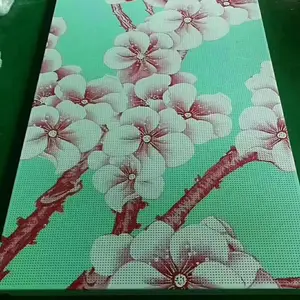 酒店内装彩绘吸音冲孔铝单板 图案定制铝天花板
