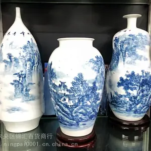 西安手绘陶瓷纪念盘 开业彩绘陶瓷大花瓶 观赏陶瓷收藏摆件