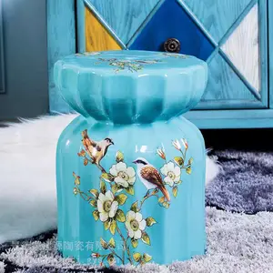 陶瓷鼓凳瓷器凳子 新中式瓷墩坐墩 客厅精品美式瓷凳批发定制厂