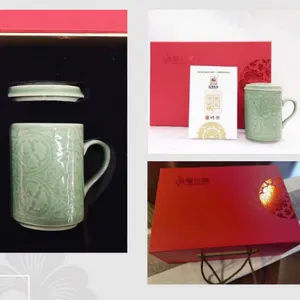 代理西安乾唐轩活瓷茶杯 耀州窑陶瓷盖碗茶杯礼盒装