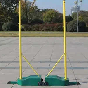 阳江 铸铁底座羽毛球柱 羽排网三用柱 不锈钢排球柱