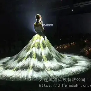 舞台全息投影 婚礼婚纱大裙摆投影纱幕 3d裸眼沉浸式宴会厅T台KTV投影