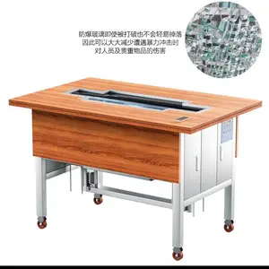 商用全自动旋转升降烤羊腿微电脑控制炭火无烟净化烧烤炉室内户外