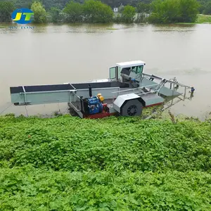 山东河道水葫芦水浮萍收割船 景区河道垃圾打捞船 保洁船