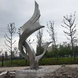 定制不锈钢动物雕塑 城市景观抽象动物雕塑定制