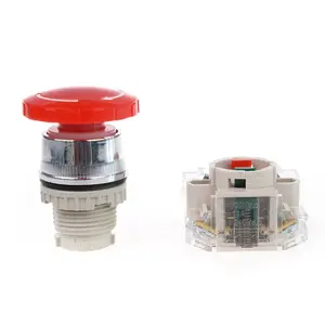 原装台湾天得22mm圆形带灯急停按钮开关T2IKR7R-1C红色T2IKR 1a1b